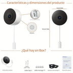 Cámara Interior 2K con IA | Cámara de Seguridad Inteligente de 360 Grados con Tecnología de Luz Negra, Cámara para Mascotas Perro Gato, Monitor de Bebé con Audio y Video, Audio Bidireccional con Altavoz, Seguimiento de Movimiento, Visión Nocturna IR, Cáma