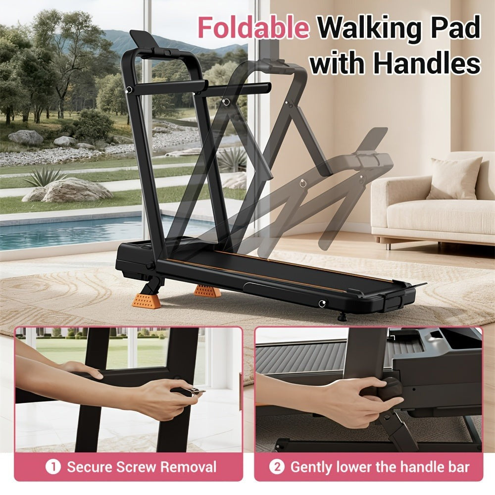 Caminadora plegable UMAY 3 en 1 con inclinación del 15%, con manillar, portátil y pequeña para el hogar, capacidad de 136.08 kg