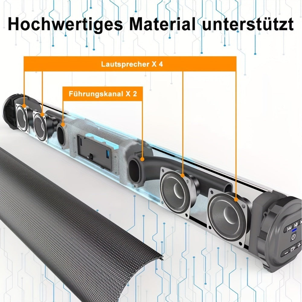 Lange BS-10 Barra de Sonido Inalámbrica con Conexión Inalámbrica, Tipo-C y Operación - Altavoz Compacto para TV, Ideal para Cine, Smartphones, Tabletas, PCs y Dispositivos de Streaming