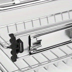 2 cajones telescópicos para cajones de cocina para estantes de cocina Plata Acero inoxidable macizo Tirador para armario extraíble Armario de cocina