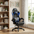 Silla de gaming ergonómica con acolchado de resorte ultrasuave, silla de oficina con reposacabezas y soporte lumbar, ángulo de inclinación y reposapiés ajustables, hecha de piel sintética duradera, regalos para novio