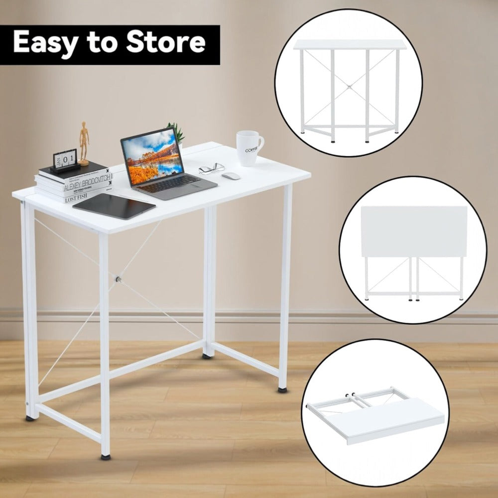 Mesa Escritorio Plegable, Mesa de Oficina Plegable, para Ordenador, Pequeño Mesa Ordenador Plegable Escritorios portátiles para Estudio, Casa Oficina 80x40x75cm