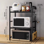 Estante de Trabajo Expandible de 3 Niveles con 6 Ganchos y 3 Portatoallas; Estante de Almacenamiento para Garaje, Cocina o Armario; Se Extiende de 40 cm a 64 cm; Ideal para Garajes y Cocinas (Blanco, )