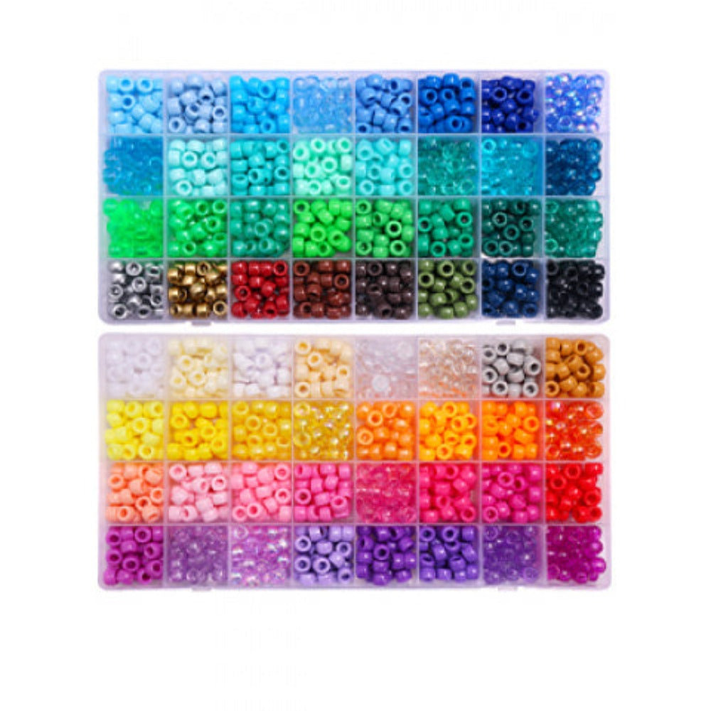 2350 piezas, 64 colores, kit de cuentas pony para hacer pulseras, kit de pulseras de la amistad con cuentas Kandi arcoíris, cuentas con letras y cordón elástico para hacer pulseras y collares, set para niñas