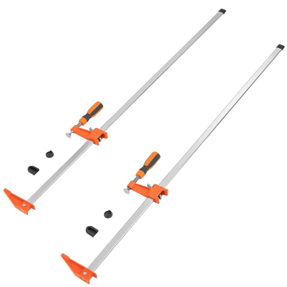 Abrazaderas de barra VEVOR para carpintería, paquete de 2 abrazaderas/espaciadoras de 36" de largo, abrazadera F de cambio rápido con límite de carga de 600 libras, profundidad de garganta de 2.5", hierro fundido y acero al carbono, abrazaderas de madera