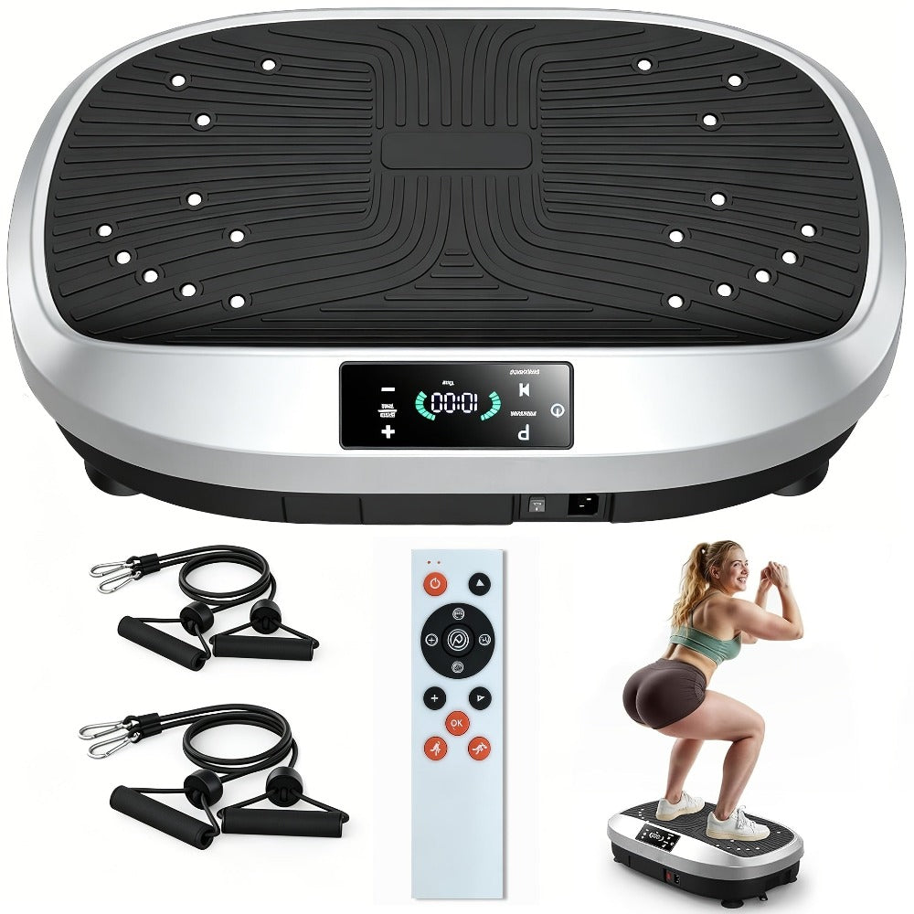 Placa de vibración inteligente con control remoto, 120 niveles de masaje electromagnético, motor silencioso, ejercicio para la pérdida de peso de todo el cuerpo, capacidad de carga máxima de 120 kg, adecuada para fitness en casa, sin batería