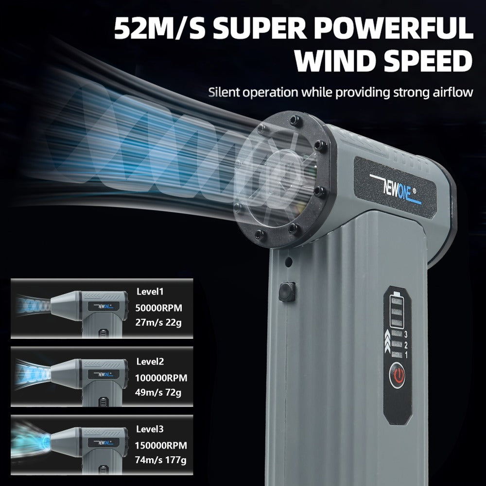 Soplador de aire eléctrico de 150000 RPM para coche teclado PC y hogar | 8000Mah y inalámbrico
