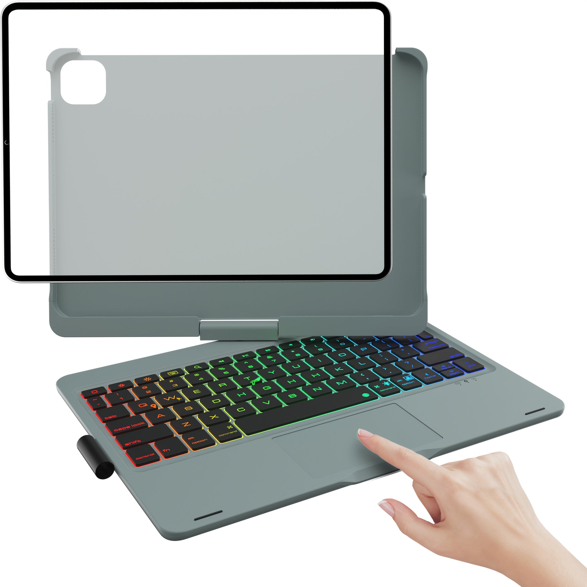 Funda con teclado giratorio para iPad para escritura, estudio y trabajo móvil