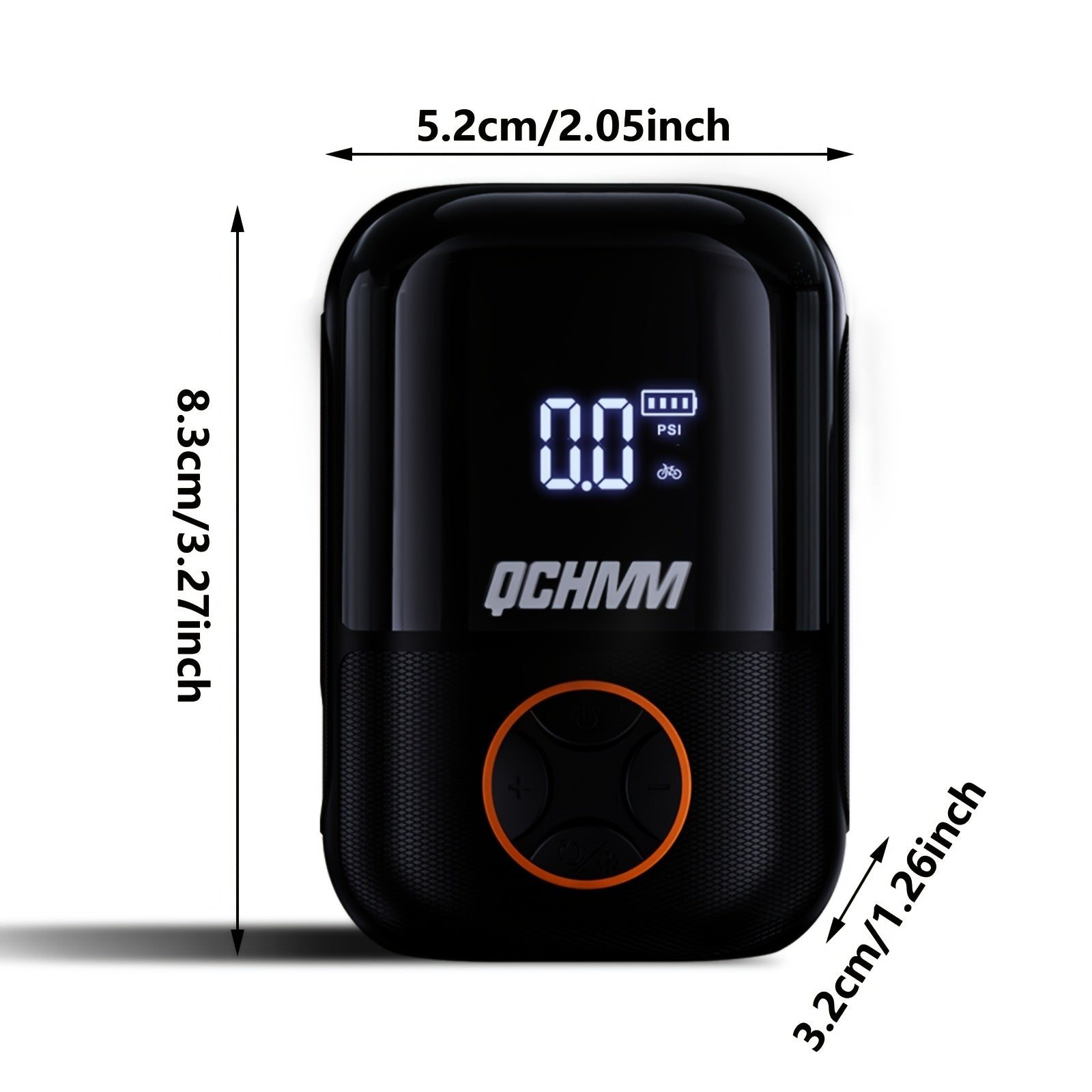 QCHMM Inflador de Bicicleta, Última Bomba de Aire Compacta de 150 PSI para Bicicletas, con Pantalla Digital LCD de Presión, Batería Recargable Tipo-C, Adecuado para Bicicletas, Motocicletas y Balones Deportivos
