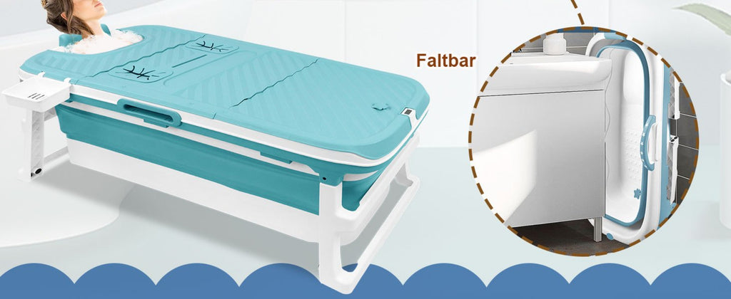 Bañera plegable portátil para adultos plegable portátil | Baño, balcón y espacios reducidos