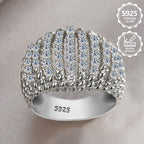 Anillo de moda exquisito para mujer PM:E7 de plata de ley 925, elegante, con estilo y finamente elaborado, engastado con moissanita. Un anillo de joyería de alto valor para mujer, adecuado para viajes de vacaciones y uso diario, y el regalo conmemorativo