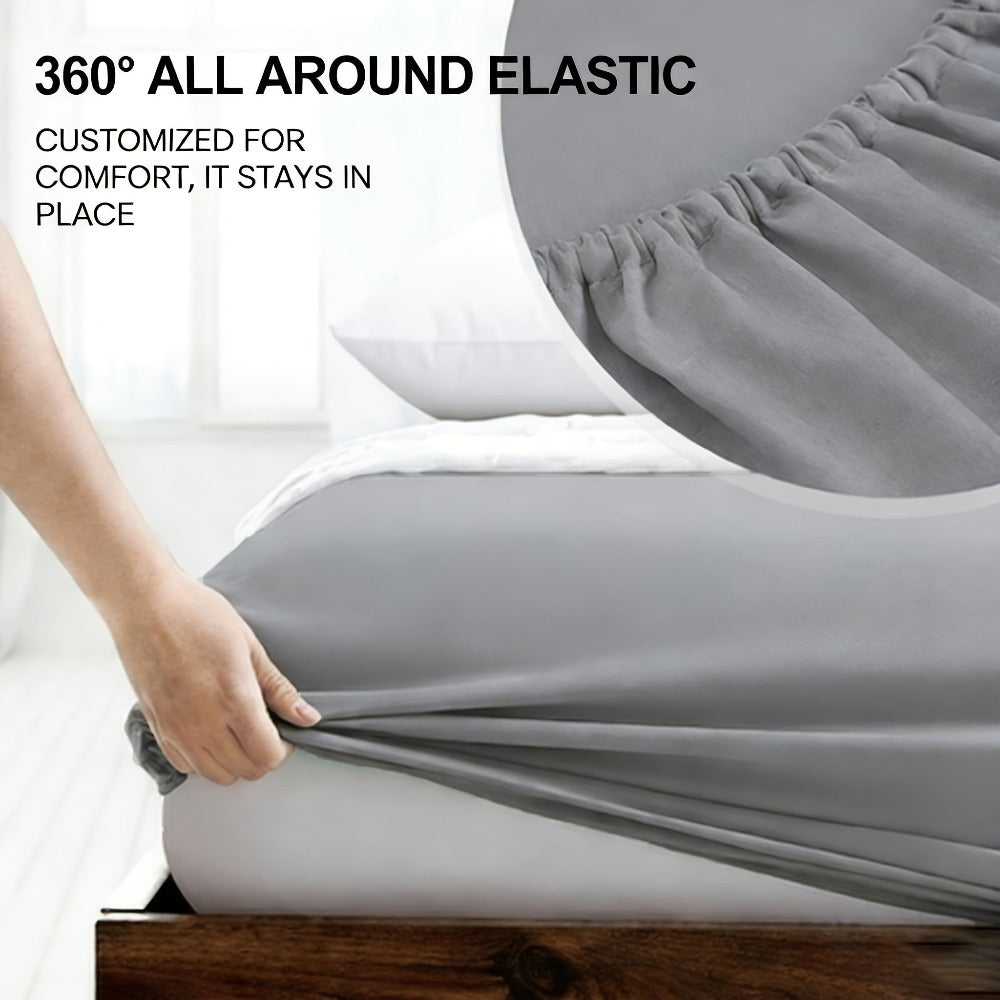 1 Sábana Ajustable de Bambú y Algodón, Sábana Ajustable para Niños, Cubre Colchón Suave, Sábana Transpirable para Todas las Estaciones, Ropa de Cama Lavable a Máquina para Dormitorio, Habitación de Invitados y Escuela, Color Aleatorio