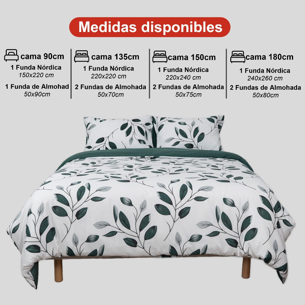 H HANSEL HOME Juego de Funda Nórdica Microfibra Transpirable – Set de Ropa de Cama con Funda de Edredón y Fundas de Almohada – Conjunto 2/3 Piezas para Dormitorio