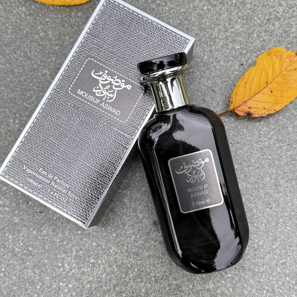 Perfume Árabe Oud de Lujo para Hombre, Fragancia Oriental Premium en Elegante Botella de Vidrio Negro | Aroma Exótico Picante Amaderado | Elegante Set de Regalo para Él con Presentación Sorpresa (Eid/Cumpleaños/Aniversario)