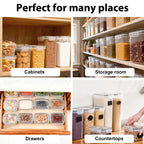 Juego de almacenamiento de cocina de alta gama de 32 piezas. Contenedor de almacenamiento sellado, utilizado para refrigeradores, salas de té y gabinetes. La opción ideal para harina, azúcar, pasta, granos y aditivos para pasteles. Incluye bolígrafo y eti