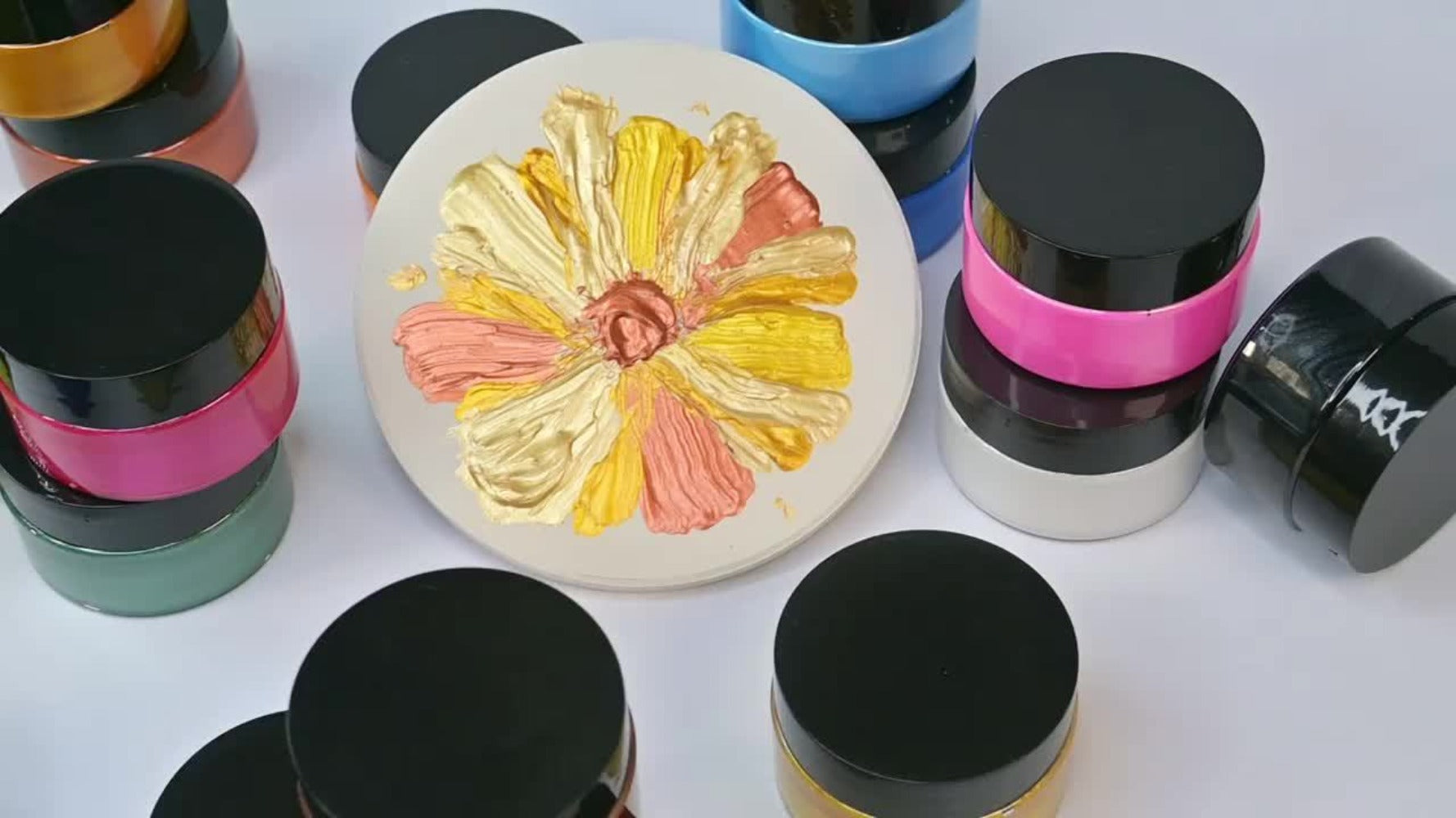 4 Piezas de Pintura Acrílica Metálica Dorada, Juego de 4 Colores de 100ml, 3.38oz/100ml en Botella, Colores Brillantes, Ideal para Artistas en Piedras, Madera, Cerámica, Regalos para Principiantes en Fiestas