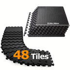 Tapetes de ejercicio de 0.4 pulgadas, disponibles en 24 o 48 piezas, diseño de rompecabezas EVA, que miden 59.94 cm por 59.94 cm, suelto protector ideal para equipos de gimnasio