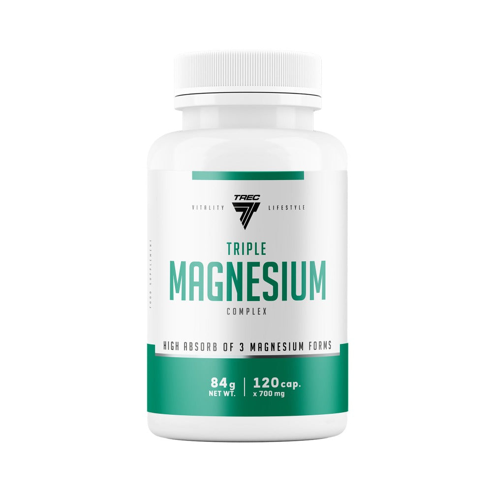 Magnesio Triple Complex 120 Cápsulas de 700mg Apoyo al Sistema Nervioso Reducción de Cansancio Mejora de la Función Muscular TREC NUTRITION