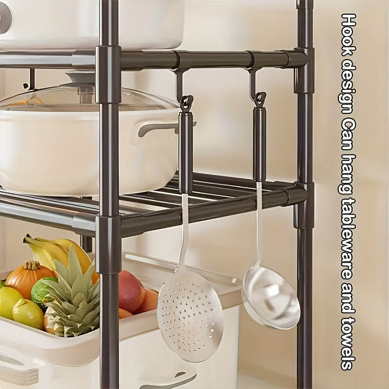 Estante de Almacenamiento Rodante de 5/6 Niveles - Organizador Multicapa de 167.64 cm - Ahorro de Espacio, Estante Ajustable y Multifuncional, Adecuado para Cocina, Baño, Sala de Estar, Oficina y Estudio, Solución de Almacenamiento Perfecta, Estante de Pi