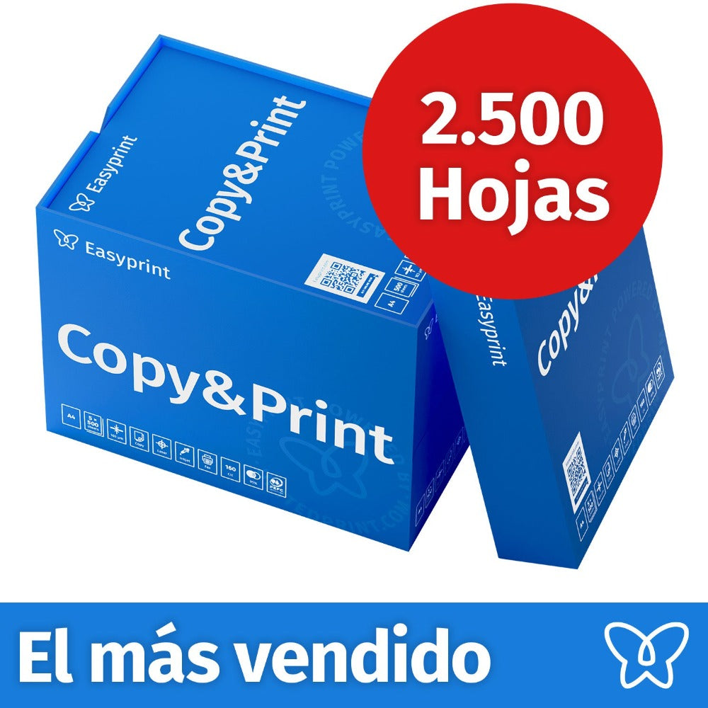 Papel para impresora Easyprint, papel de fotocopia de 2500 hojas, 5 x 500 A4 Premium, blanco brillante CIE 160, certificado PEFC