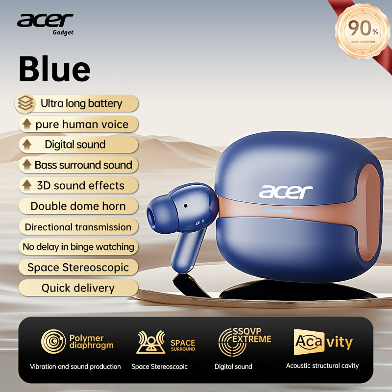 Auriculares Bluetooth | [Acer] Nuevo Modelo 2025 Regreso a Clases Auriculares Inalámbricos TWS Bajos Profundos Estéreo y Cancelación de Ruido