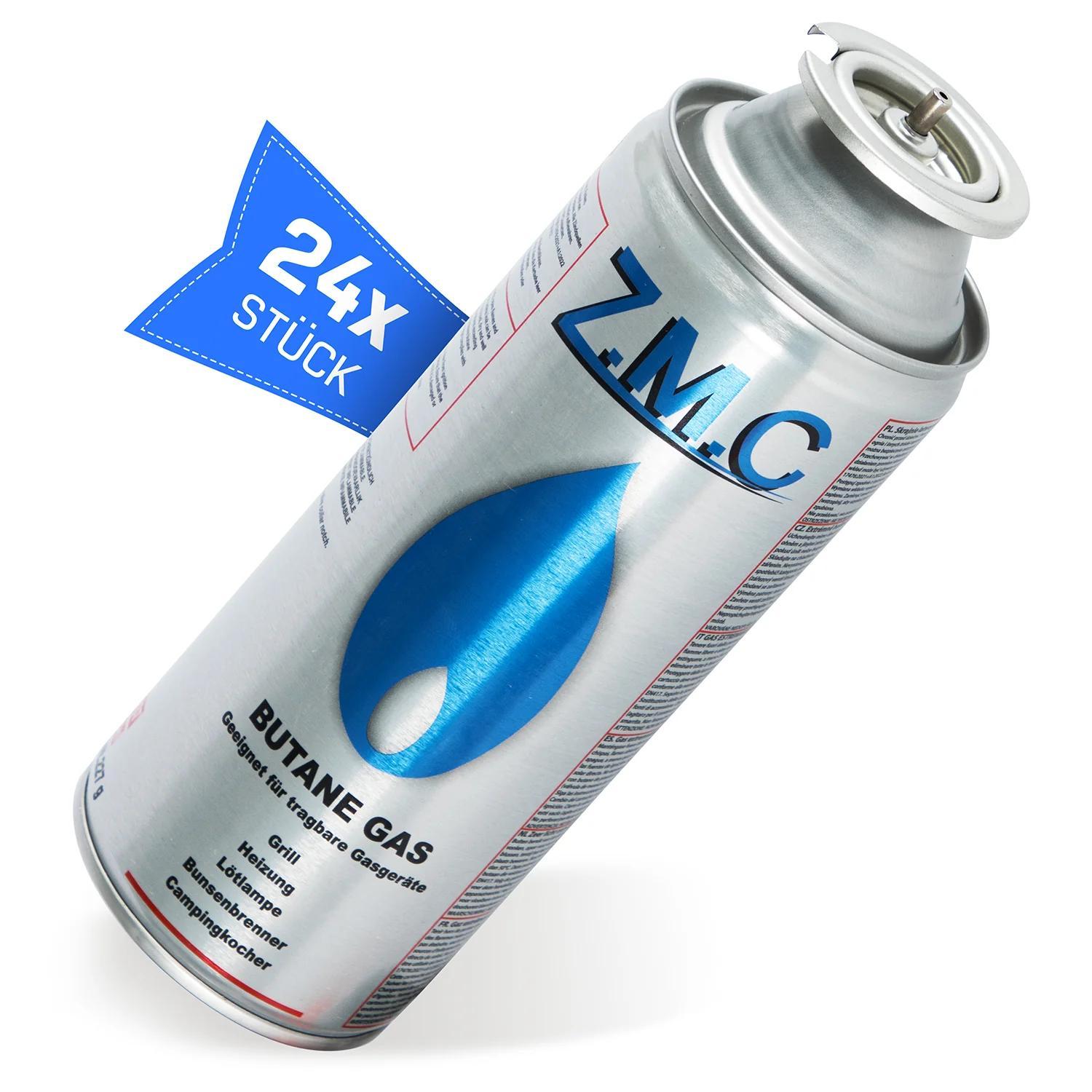 Cartuchos de Gas Butano ZMC 24× 227g Tipo MSF-1a con Válvula y Conexión de Bayoneta | Cartucho de Gas Universal para Cilindros de Gas de Camping para Estufas de Camping, Calentadores de Gas, Quemadores de Gas, Quemadores de Malezas y Sopletes de Soldadura
