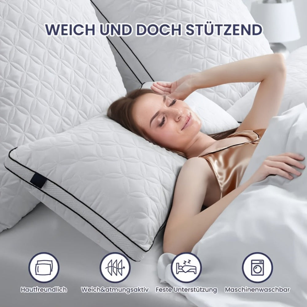 Juego de 1/2 almohadas de relleno esponjoso, especificación 1 unidad 40 X 80, 2 unidades 40 X 80 y 80 X 80, soporte tridimensional y almohadas anti-colapso, suaves como las nubes para adaptarse a las curvas de tu cabeza, adecuadas para sala de estar, dorm