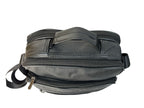 MEJORADA DL-71 Bolso de hombro de cuero genuino para hombre, bandolera horizontal de piel auténtica multibolsillo para hombre