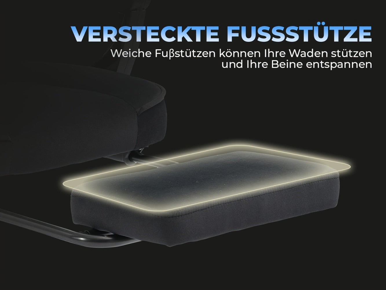 Silla de gaming SUKIDA de tela, silla de gaming ergonómica con reposapiés, silla de carreras para ordenador ajustable con soporte lumbar, silla ergonómica para PC negra