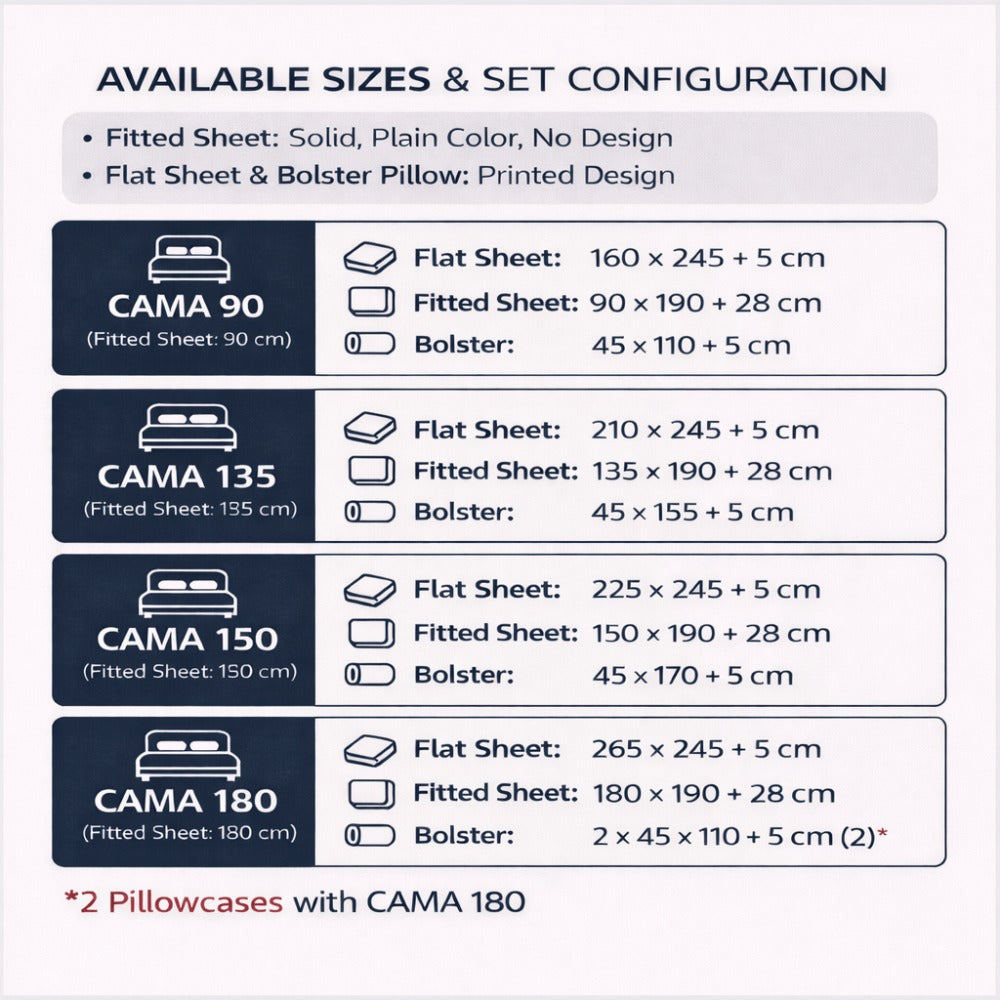 Juego de Sábanas 3 Piezas Estampadas Microfibra – Sábana Bajera Ajustable + Sábana Encimera + Funda Almohada, Suave y Antiárrugas, Cama 90 105 135 150 180, Poliéster microfibra