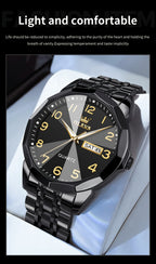 Reloj Luminoso OLEVS para Hombres con Fecha - Reloj de Vestir Analógico/Digital, Manecillas Luminosas e Indicador de Fecha, Reloj de Acero Inoxidable Minimalista para Negocios y Atuendos Informales - Esfera Azul/Negra/Blanca, Regalo Ideal de Navidad para