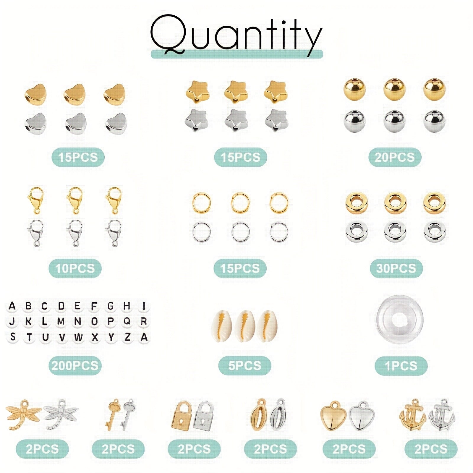 Cuentas de colores de 3 mm, juego de 48 cuentas de colores, 2 cajas, incluidas cuentas con letras, cuentas para ensartar, cuentas para manualidades de bricolaje