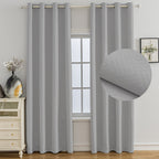 Cortinas opacas YSTYLE 2, método de colgante perforado, protección solar, protección de la privacidad, aislamiento térmico, reducción de ruido, adecuadas para diversas decoraciones de interiores como dormitorios, salas de estar y restaurantes