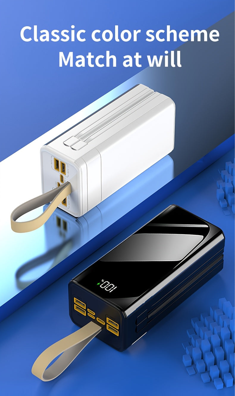 Batería externa | Banco de Energía Portátil de Gran Capacidad 80000mAh, Carga Rápida PD30W, Cable de Datos Integrado/Pantalla LED de Energía