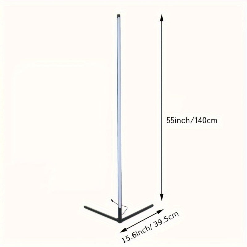 Lámpara de pie de esquina de 1/2 piezas, lámpara de pie LED de cambio de color, ajustable de 56 pulgadas (aprox. 142 cm) con sincronización de música, lámpara de esquina de iluminación ambiental moderna, con control remoto y por APP, modo creativo DIY y t