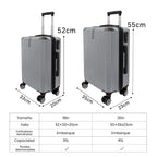 Maletín de Cabina con Múltiples Especificaciones Opcionales, Equipado con Ruedas Desmontables de 360°, Gancho Lateral Práctico y Cerradura de Combinación, Ligero y Resistente, en Gris Claro: La Opción Ideal para Viajes en San Valentín.