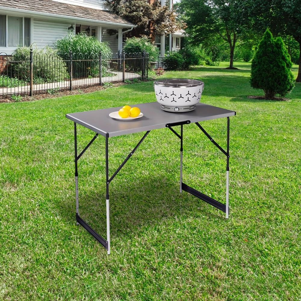 1pc Mesa de Picnic Plegable para Exteriores, Mesa Plegable Ligera para Camping, Aleación de Aluminio, Soporte a Prueba de Óxido, Resistente a los Arañazos, Resistente al Desgaste, Mesa Gruesa, Mesa Plegable Portátil para Camping, Uso Dual para Exteriores