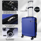 Maleta De Cabina Exclusiva Para Vuelos Europeos, Ideal Para Vacaciones De Verano Y Viajes A La Playa. Dimensiones Precisas De 55×40×20 Cm, Diseño Rígido Resistente Con 4 Ruedas Giratorias 360°, Tirador Telescópico Suave Y Cerradura De Seguridad. Ligera Y