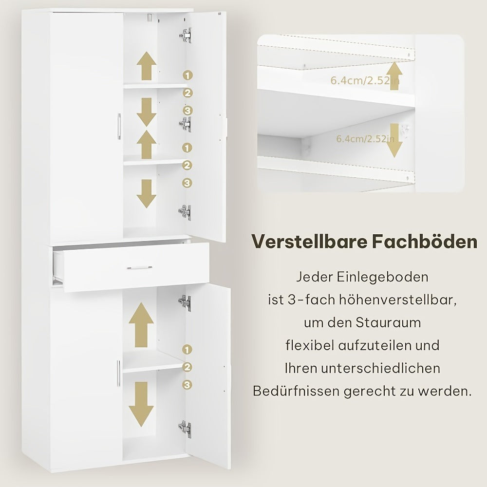 1pc Archivador Vertical, Gabinete con Puertas de Cajones, Gabinete de Almacenamiento Multifuncional, Gabinete de Oficina, Armario, Gabinete Alto, Blanco