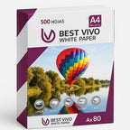 VORTEX Papel Folio A4 80gsm Pack 500 hojas, Box 5pack BEST VIVO WHITE PAPER