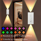 Luces nocturnas con sensor de movimiento para dormitorio baño pasillo y armario | 4 piezas y 7 Colores y Recargable