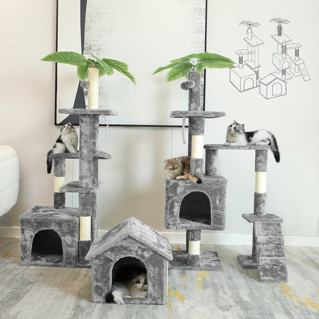 Torre rascadora para gatos 149.86cm | Juego descanso y cuidado de las uñas