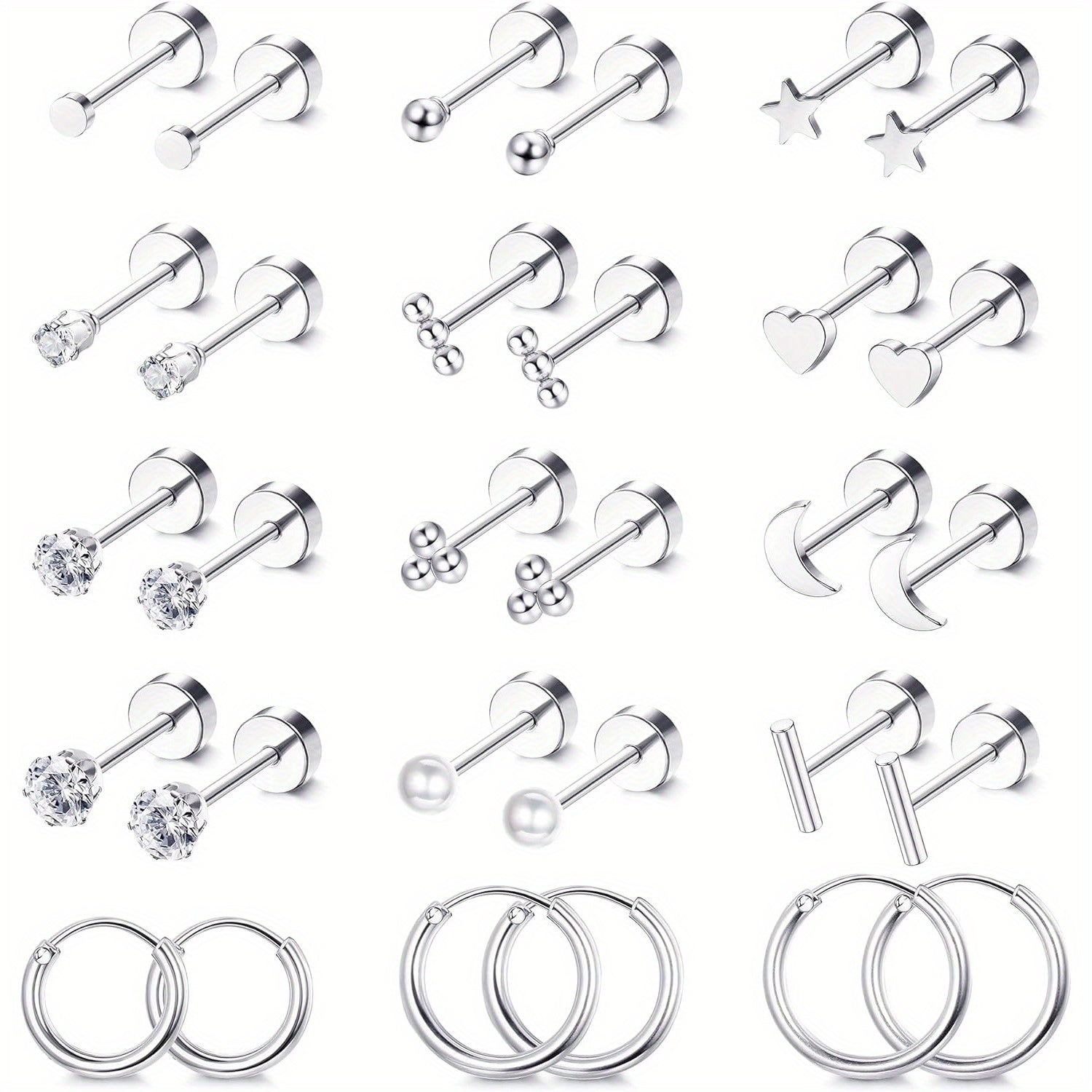 Pendientes de acero inoxidable para hombre | Diseño versátil para regalo y ocasiones especiales