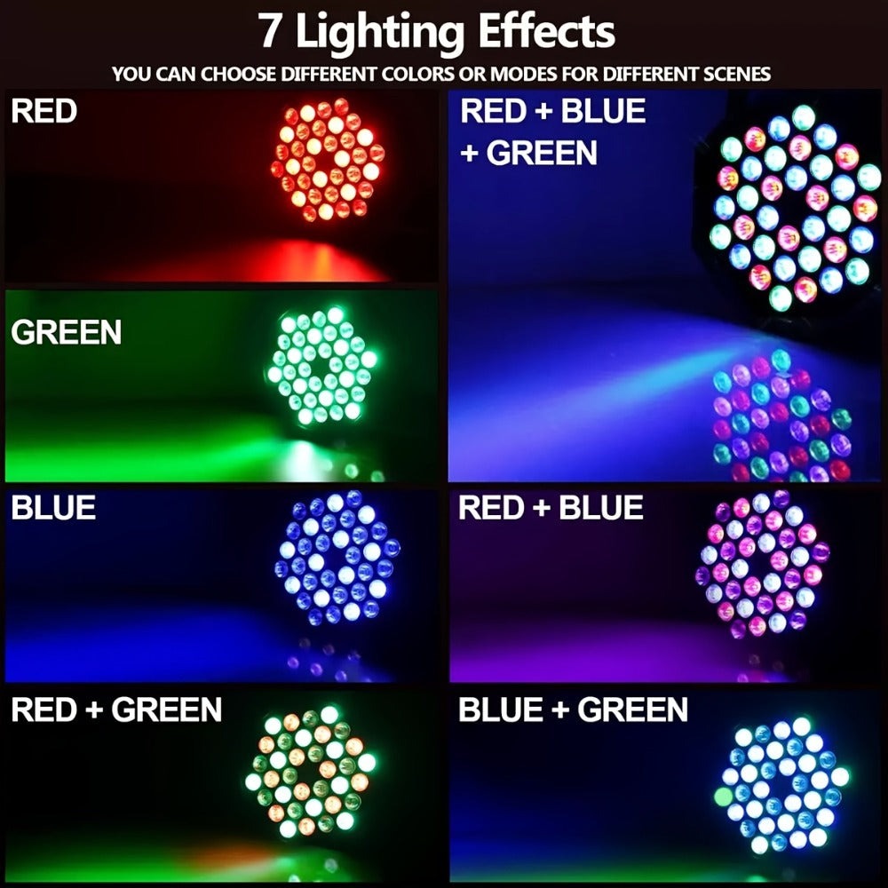 Foco de 1 Escenario, Luz Par Estilo USB, 36 Bolas de Luz, Luz Par LED RGB para Fiestas, Luz de Escenario LED, Luz Par Activada por Sonido que Cambia de Color, Luz Par para DJ, Eventos, Bodas, Fiestas de Baile, Actuaciones de Boda