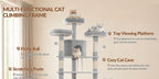 Árbol para gatos de 220 cm de varias capas con 3 casitas para gatos, 3 plataformas, 3 hamacas, 8 postes de sisal, 1 bola de pelo y 1 cuerda de sisal
