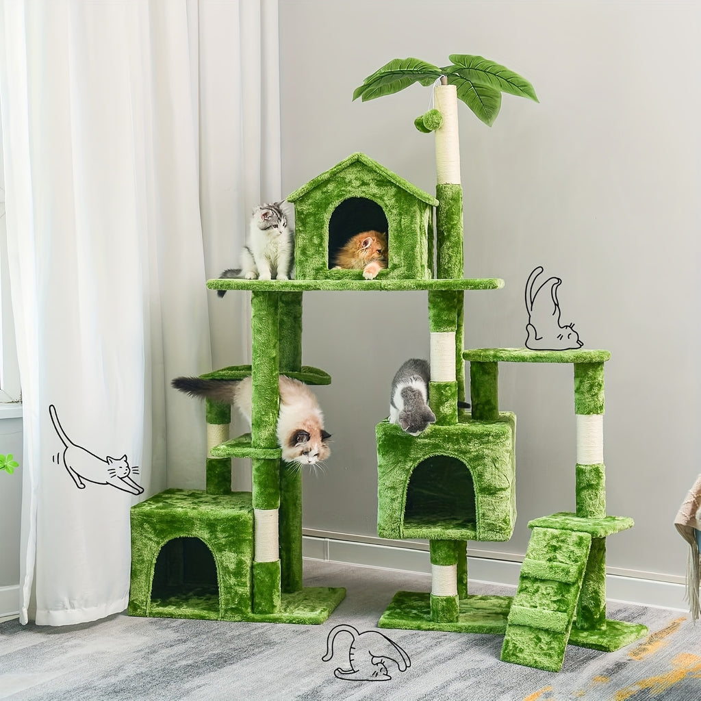 Torre rascadora para gatos 149.86cm | Juego descanso y cuidado de las uñas