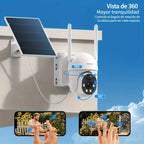 XIAOVV P6 1080P HD Cámara de Seguridad Solar Inalámbrica Wifi de 2.4Ghz con PTZ de 360 Grados, Vigilancia Doméstica a Batería, con Detección de Movimiento, Visión Nocturna a Color y Audio Bidireccional