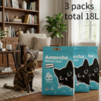 Arena sanitaria para gatos de tofu | 3 bolsas | 6 litros por bolsa | Absorción rápida | Forma grumos rápidamente | Desodoriza eficazmente | Sin polvo | Gránulos finos