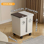 Cubo de basura de cocina de gran capacidad de 60L/36L/24L con compartimentos separados - Con ruedas, resistente a los olores, separación de residuos secos y húmedos, forma rectangular, tapas con botón de presión, fácil de limpiar, gestión de residuos de c