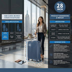 Maleta espaciosa de PP de 28" diseñada para equipaje de factura. Cuenta con ruedas silenciosas, cerradura antirrobo con contraseña y construcción duradera. Perfecta para viajes de larga distancia, viajes familiares y viajes diarios, un imprescindible para